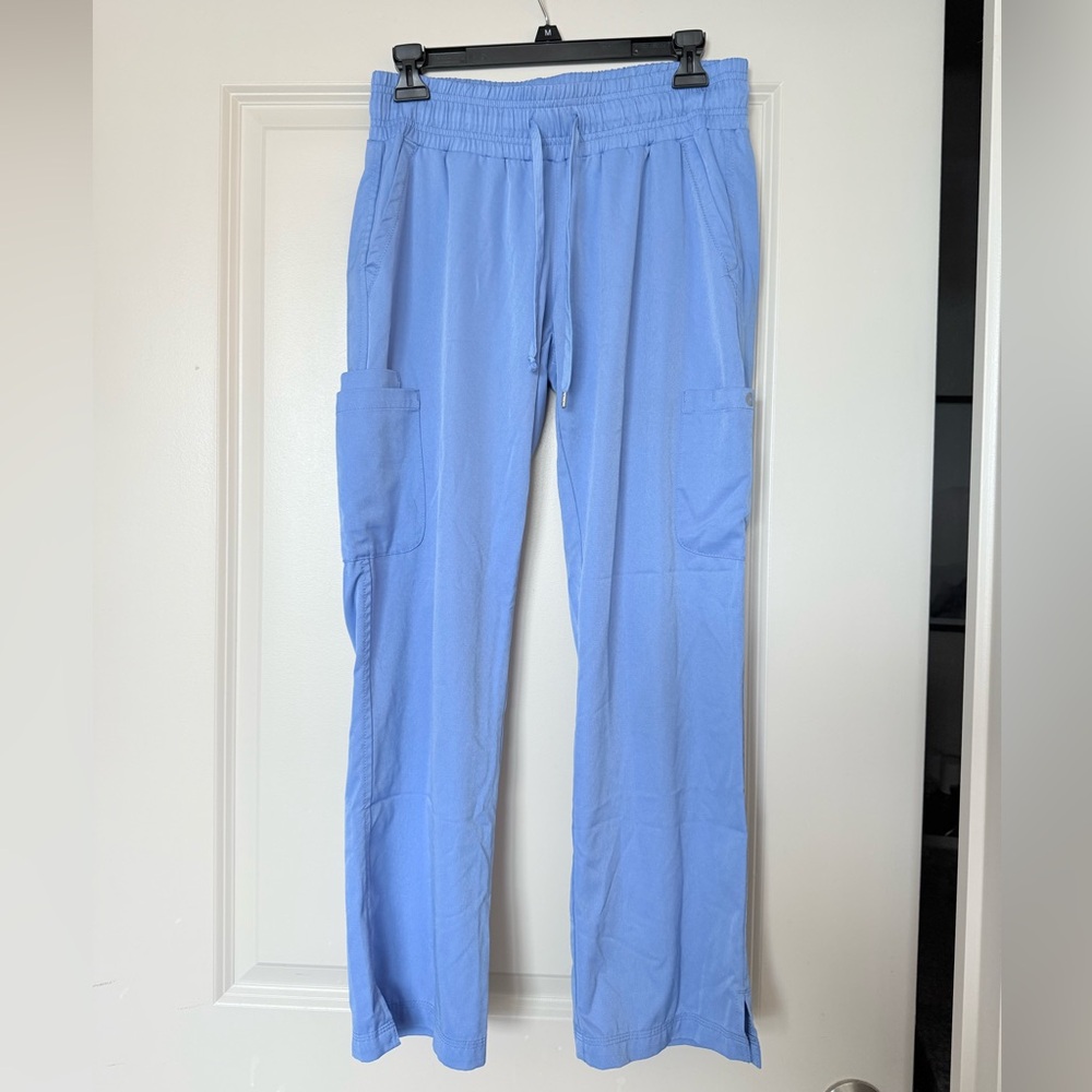 Women's Beyond Scrubs Light Blue Straight Leg Scrub Pants